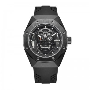 Baogela Skeleton เฝ้าดูผู้ชายโพรงออกมาจาก Waterproof Wristwatch Skull Dial Sports Military Watch Man Relogios Masculino 1902