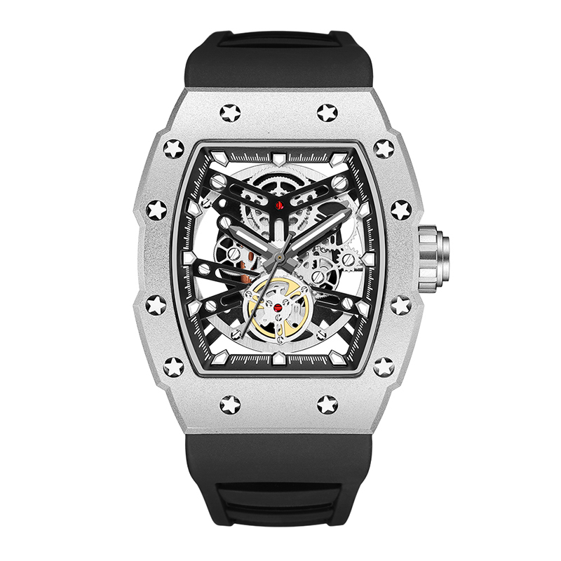 Baogela Top Brand Luxury Mens Watches Sport สแตนเลสสตีล Tonneau Dial Military Sport Wristwatch สายรัดซิลิโคน Dropship 4149