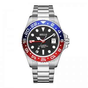 Baogela New Blue Red Water Ghost Watch Men \\\\ S Watch 50 เมตรสายสแตนเลสสตีลกันน้ำ Relogio Masculino 22807